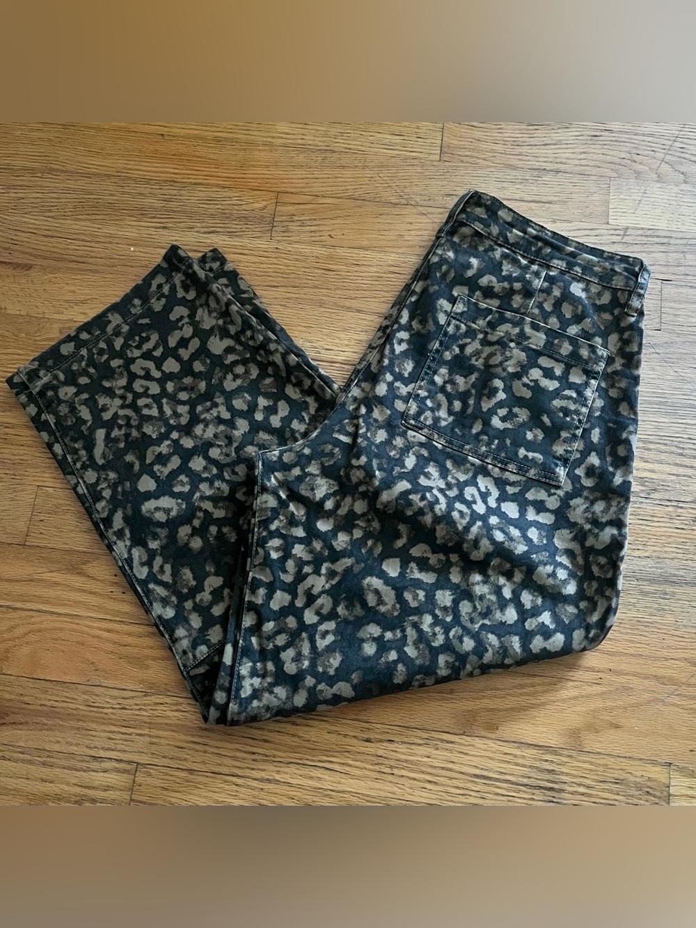 KUT Ashton Leopard Cheetah Print High Waist Crop Barrel Utility Jeans sz 8 - Picture 4 of 12